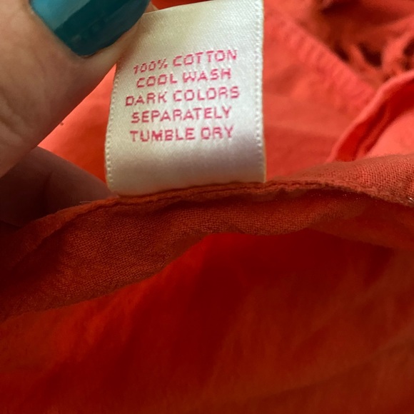 Maria de Guadalajara Womens poncho wrap Top Fringe Salmon Coral 100% cotton - Picture 6 of 8